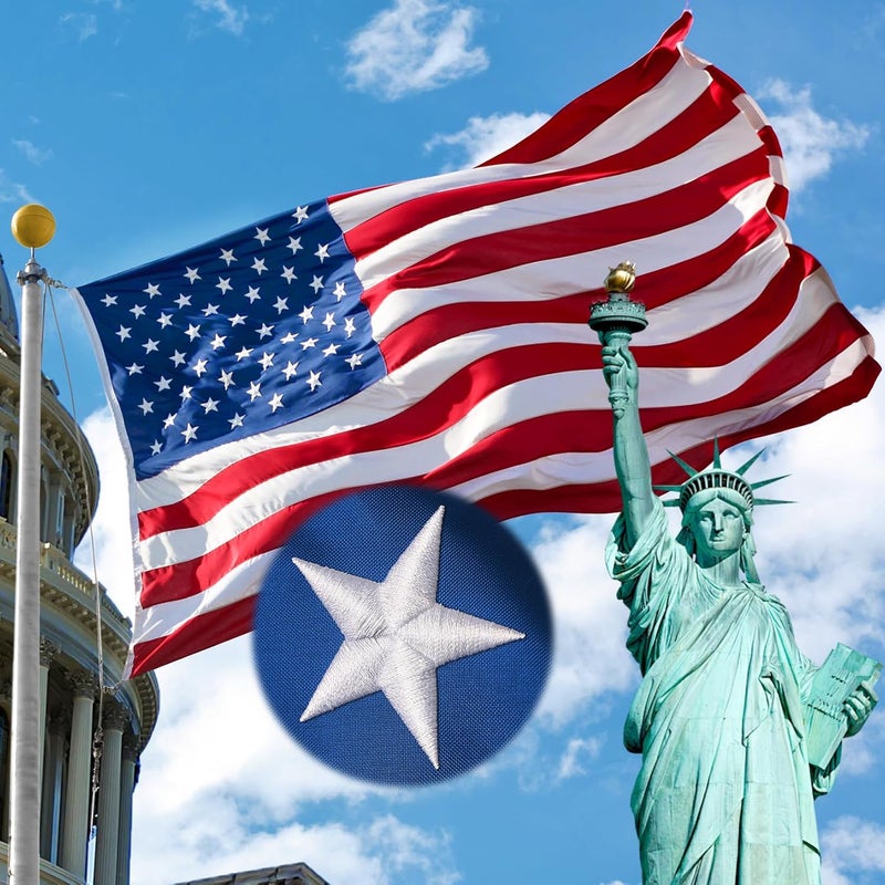FITEAN 3x5 American Flag Outdoor Heavy Duty,3by 5 American Flag,US Flag,3' x 5' America Flag,America Flags For Outside 3x5,Embroidered USA Flags 3x 5,Long Lasting 3 by 5 Best High Wind all Weather US Flags - Image 1